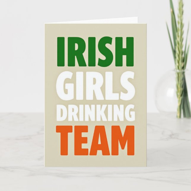 Irish Girls Drinking Team Card (Front)