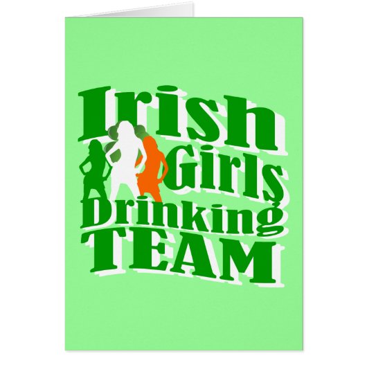 Irish girls drinking team cards (Front)