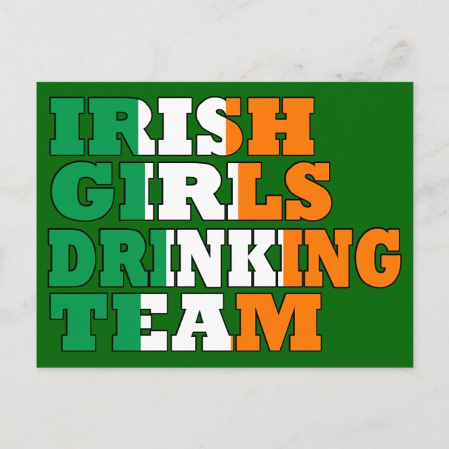 Irish girls drinking team postcard (Front)
