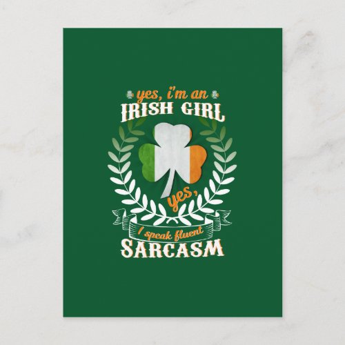 irish girlYes Im An Irish Girl Yes I Speak Fluen Postcard