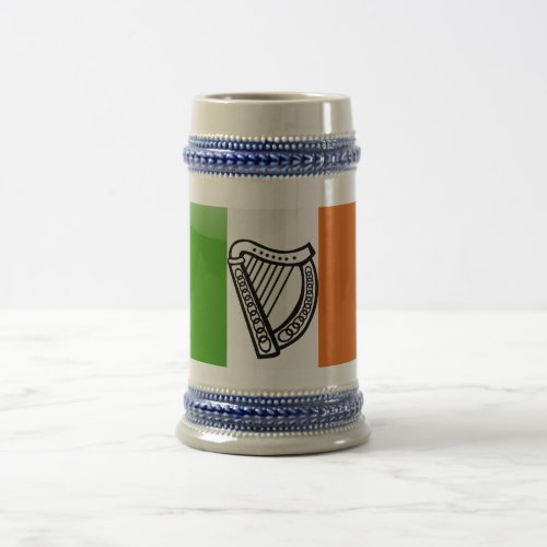 Irish glossy flag beer stein