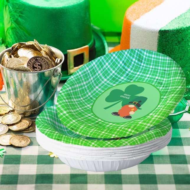 Irish Gnome Shamrock St Patrick's Paper Bowls (Irish Gnome Shamrock St Patrick's Paper Bowls)