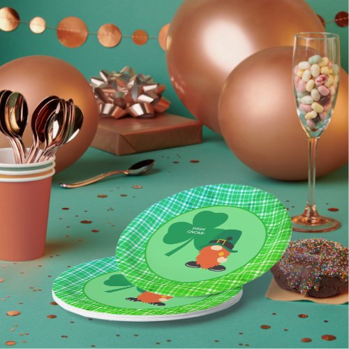 Irish Gnome Shamrock St Patricks Paper Plates