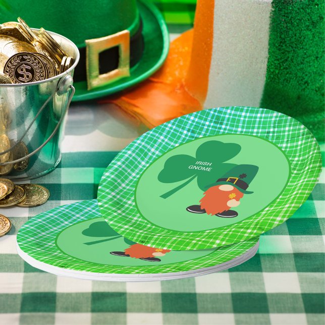 Irish Gnome Shamrock St Patrick's Paper Plates (Irish Gnome Shamrock St Patrick's Paper Plates)