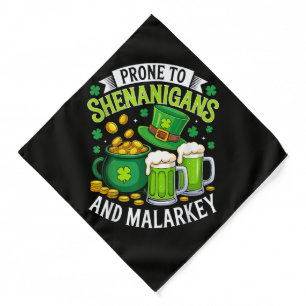 Irish Gnome St Patricks Prone to Shenanigans  Bandana