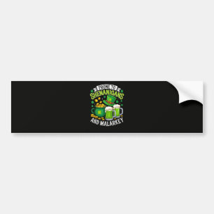 Irish Gnome St Patricks Prone to Shenanigans  Bumper Sticker