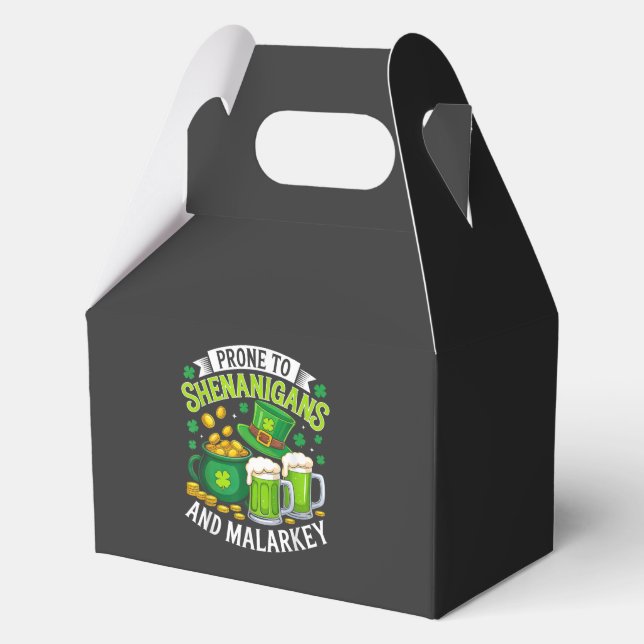 Irish Gnome St Patricks Prone to Shenanigans  Favor Boxes (Front)