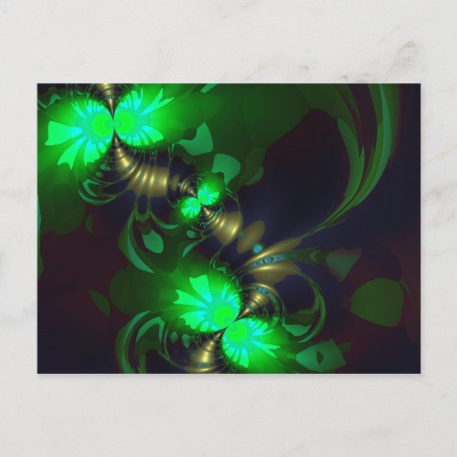 Irish Goblin – Emerald and Gold Ribbons Postcard (Front)