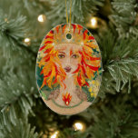 Irish Goddess Eire Fiery Redhead Ginger Fire Queen Ceramic Ornament at Zazzle
