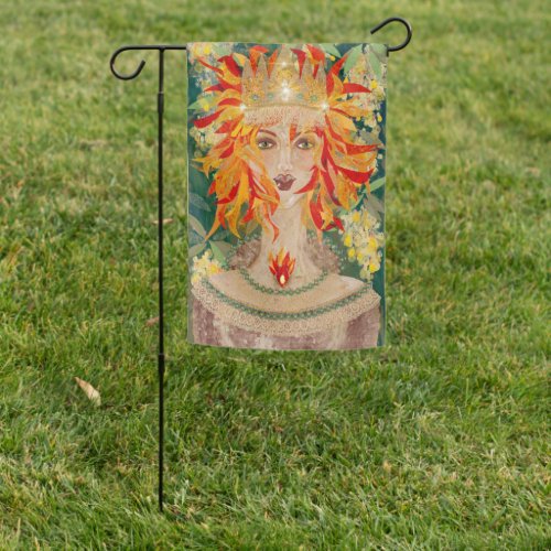 Irish Goddess Eire Fiery Redhead Ginger Fire Queen Garden Flag