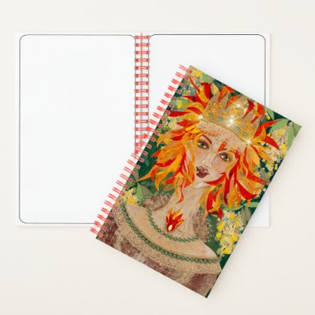 Irish Goddess Eire Fiery Redhead Ginger Fire Queen Notebook