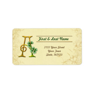 Irish Gold Monogram A Label