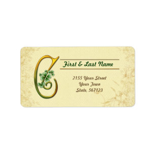 Irish Gold Monogram C Label
