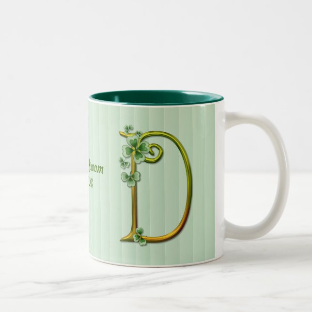 Irish Gold Monogram D - Customize Two-Tone Coffee Mug (Right)