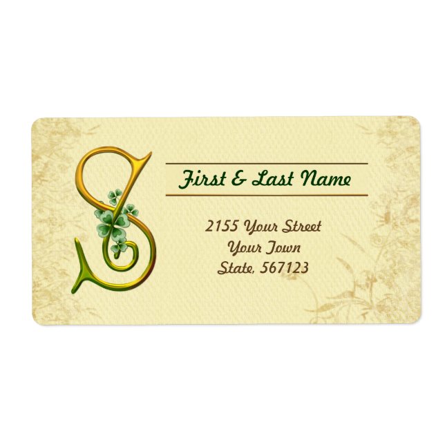 Irish Gold Monogram S Label (Front)