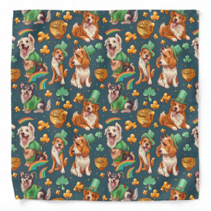 Irish Golden Pot Woofs St. Patrick Pattern Bandana
