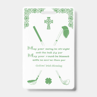 Irish Golfers' Blessing Card Badge