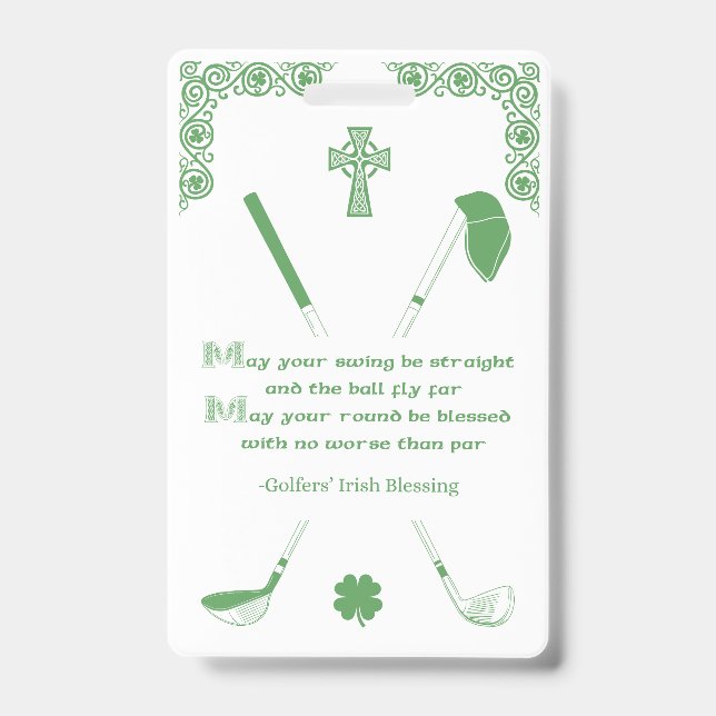 Irish Golfers' Blessing Card Badge (Front)