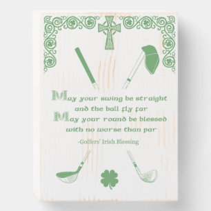 Irish Golfers' Blessing Wood Tile Wooden Box Sign