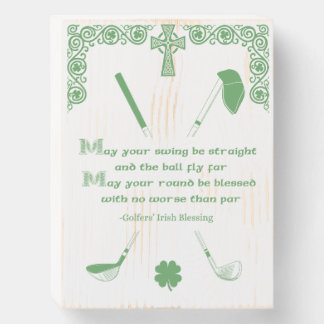Irish Golfers' Blessing Wood Tile Wooden Box Sign