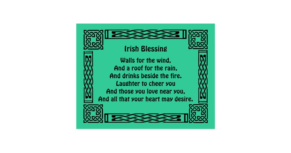 irish-good-luck-blessing-postcard-zazzle