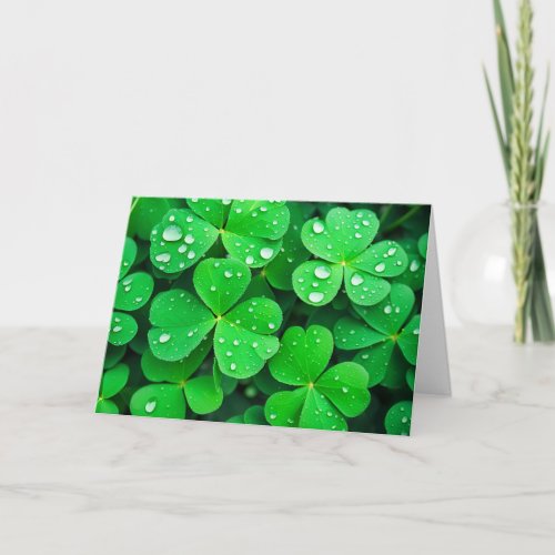 Irish Good Luck Four_Leaf Clovers Card