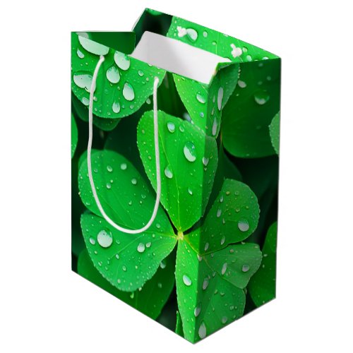 Irish Good Luck Four_Leaf Clovers Medium Gift Bag