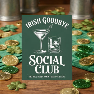 Irish Goodbye Social Club Drink Humor Holiday Card