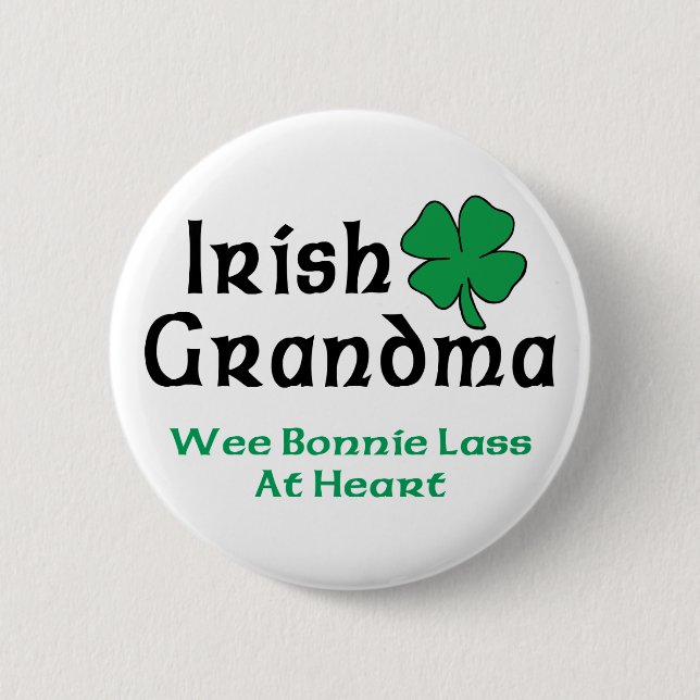 Irish Grandma Gift Pinback Button (Front)