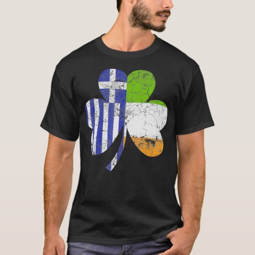 Irish Greek Flag Ireland Shamrock St Patricks T_Shirt