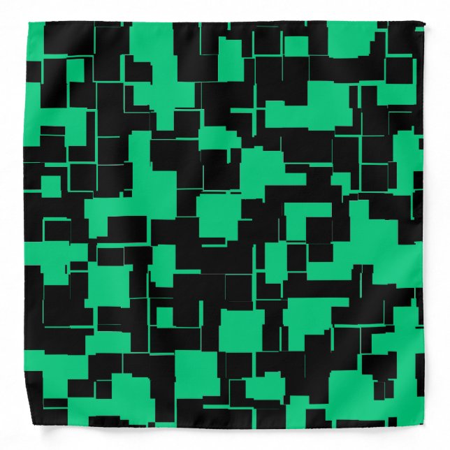 Irish Green and Black Trendy Pattern Bandana (Front)