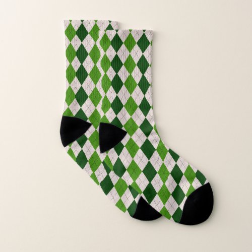Irish Green Argyle Design Socks