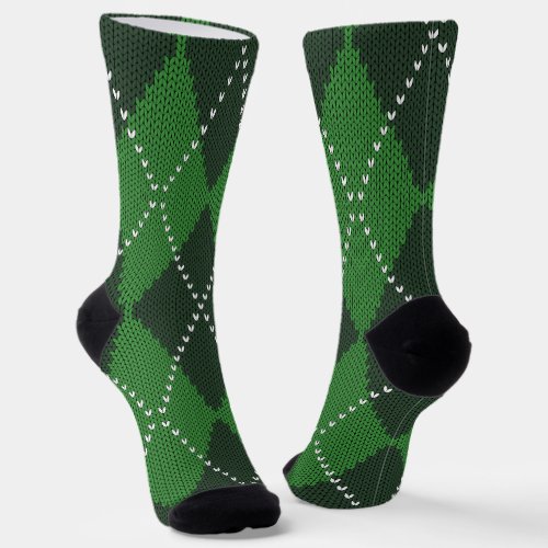 Irish Green Argyle  Socks