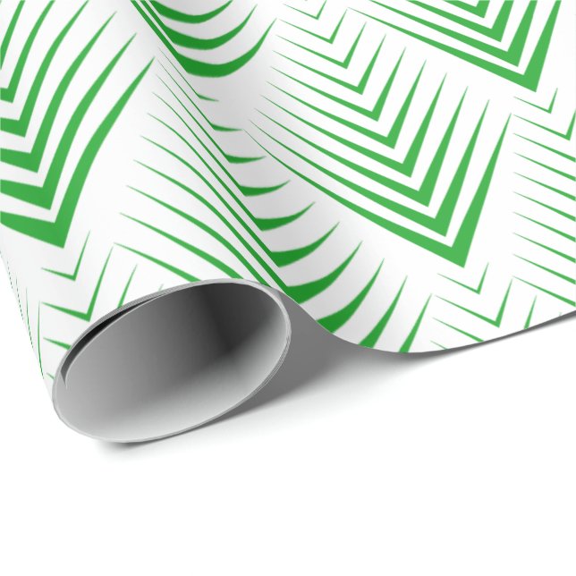 Irish Green Art-deco Geometric Pattern 2 Wrapping Paper (Roll Corner)