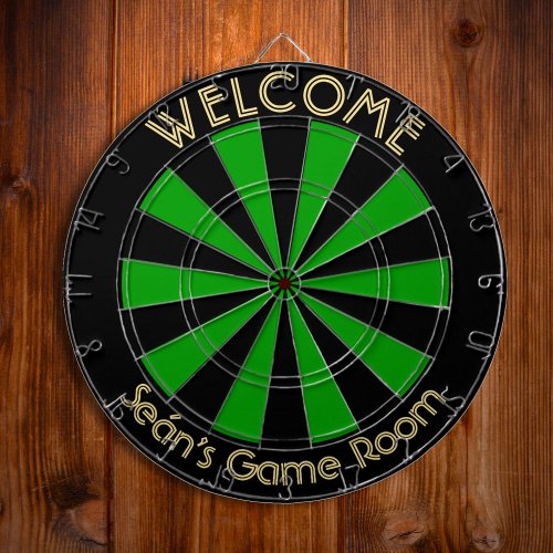 Irish Green Black Custom Metal Cage Dorm Game Room Dart Board