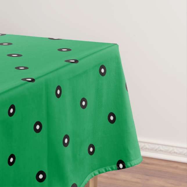 Irish Green Black White Dot -Changeable Background Tablecloth (In Situ)