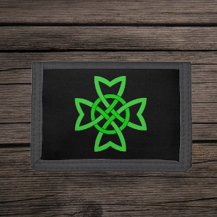 Irish Green Celtic Knot Tri-fold Wallet