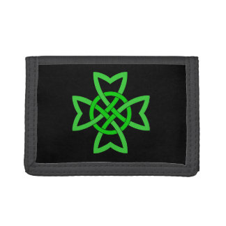 Irish Green Celtic Knot Trifold Wallet