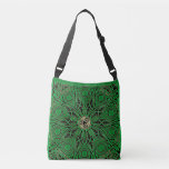 Irish Green Celtic Triskele Mandala Crossbody Bag