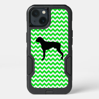 Irish Green Chevron with Boxer Silhouette iPhone 13 Case