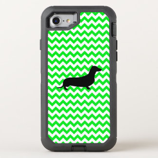 Irish Green Chevron with Dachshund OtterBox Defender iPhone SE/8/7 Case