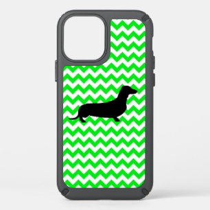 Irish Green Chevron with Dachshund Speck iPhone 12 Case