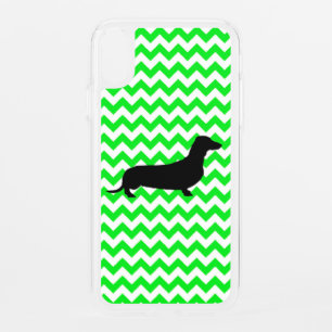 Irish Green Chevron with Dachshund iPhone XR Case