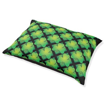 Irish Green Clover Pattern Pet Bed by DoggieAvenue at Zazzle
