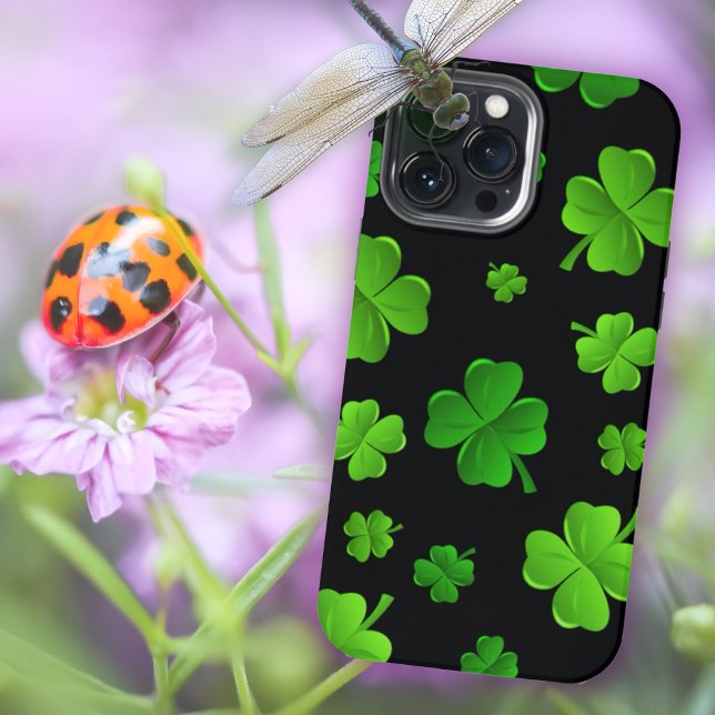 Irish Green Clovers Four-leaf Lucky iPhone Case (Creator Uploaded)