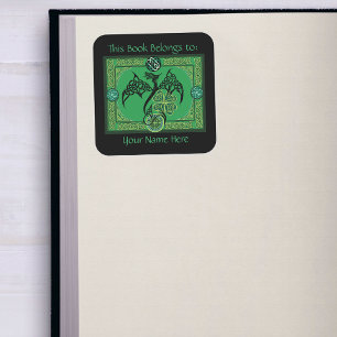 Irish Green Dragon Celtic Bookplate