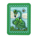 IRISH GREEN FLAMINGO, CUTE HAPPY ST. PATRICK'S DAY MAGNET