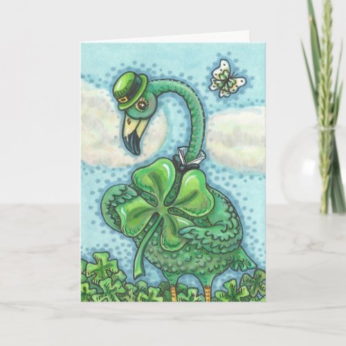 Irish Green Flamingo HAPPY ST. PATRICK'S DAY CARD