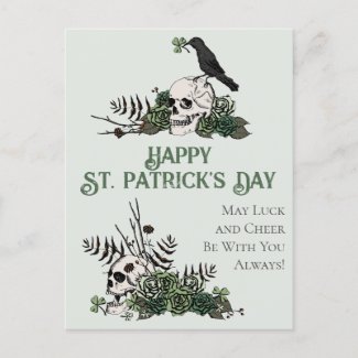 Irish Green Floral Skulls Happy St. Patrick's Day