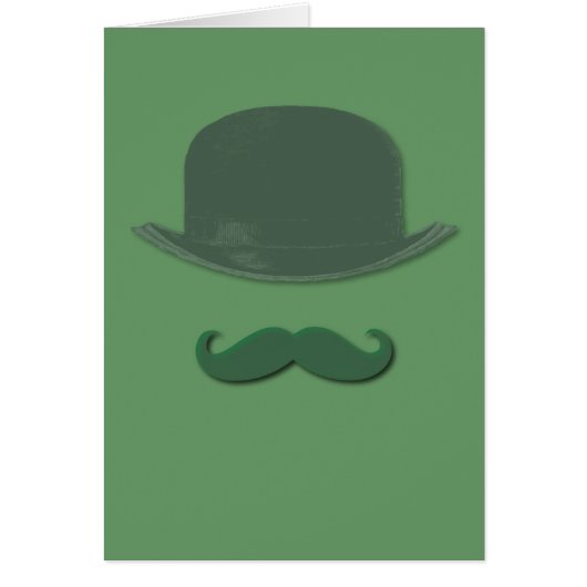 Irish Green Mustache and Derby Hat Cards (Front)